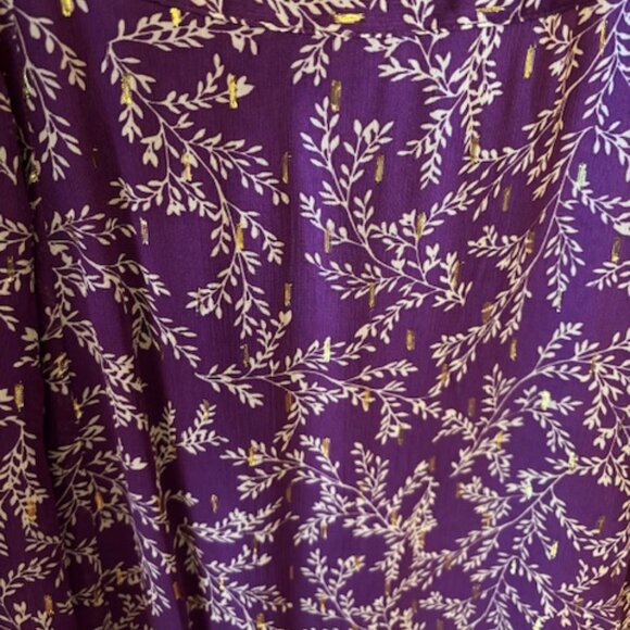 NWT Sezane Tabata Skirt Imprimé Feuillages Violet - Size 38/US 6 - Picture 6 of 6